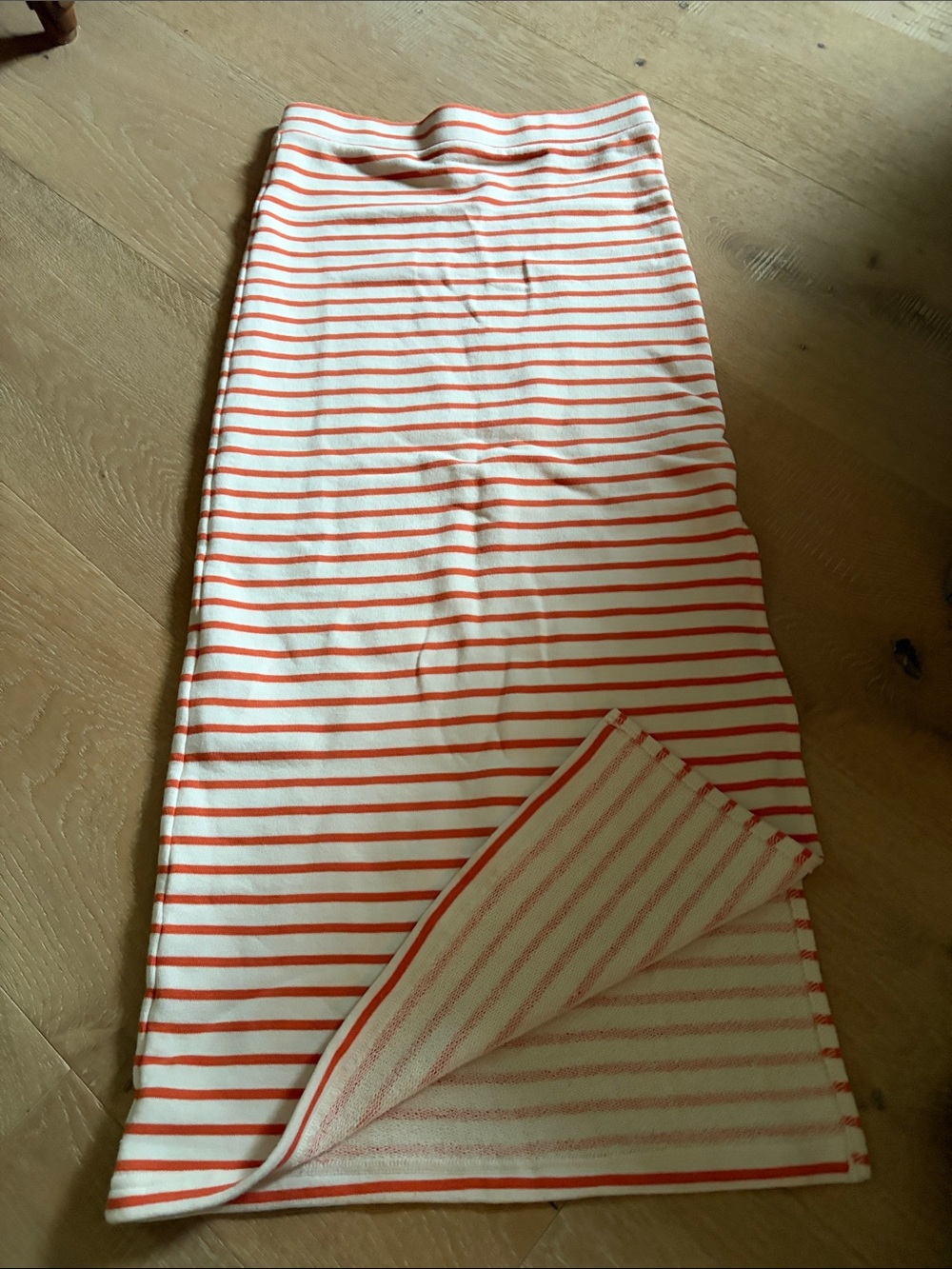 Splendid Cream and Orange Striped Maxi Skirt
